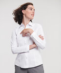 Women's long sleeve herringbone shirt