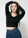 8379 L/S Cotton Spandex Jersey Crop Top