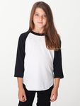 BB253 Youth Poly-Cotton 3/4 Sleeve Raglan