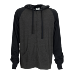 Full-Zip Two-Tone Jersey Knit Hoodie