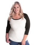 Curvy Collection Women's Baseball Three-Quarter Sleeve Tee