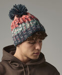 Corkscrew pom pom beanie