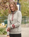 Women’s Mélange Fleece Striped-Sleeve Hooded Sweatshirt