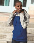 Mélange Fleece Colorblocked Hooded Sweatshirt