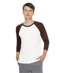 USA-Made 50/50 Poly/Cotton Raglan Three-Quarter Sleeve Tee