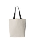 11L Canvas Tote with Contrast-Color Handles