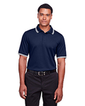 CrownLux Performance® Men's Plaited Tipped Polo