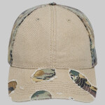 OTTO Camouflage Garment Washed Superior Cotton Twill Distressed Visor Six Panel Low Profile Baseball Cap