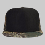 OTTO Polyester Foam Front Camouflage Cotton Twill Round Flat Visor "OTTO SNAP" Five Panel High Crown Mesh Back Trucker Snapback Hat