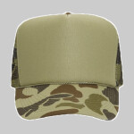 OTTO CAP Polyester Foam Front Camouflage 5 Panel High Crown Mesh Back Trucker Hat