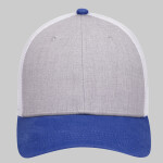 OTTO CAP Heather Blend Twill w/ Polyester Mesh 6 Panel Low Profile Mesh Back Trucker Hat